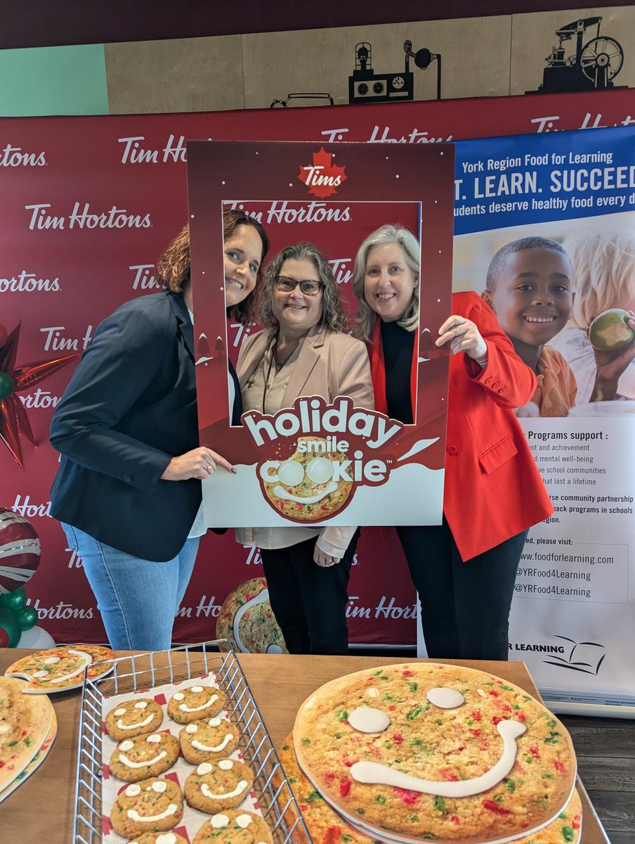 Tim Horton's Stores in Vaughan &amp; Richmond Hill are supporting our Student Nutrition Programs through their Holiday Smile Campaign Nov 18-24th. Purchase your cookies and support student nutrition in YR schools @YRFood4Learning