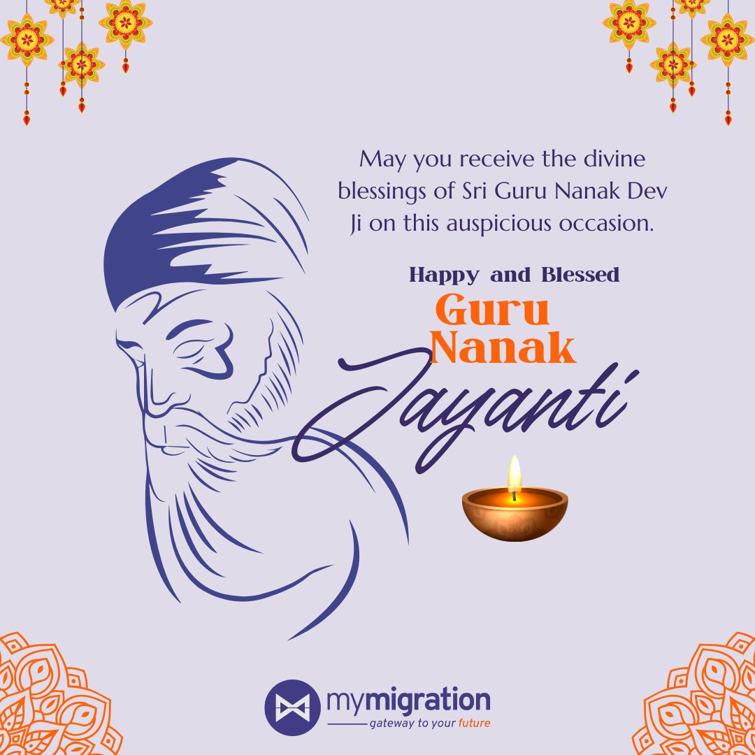 Happy Gurpurab! 🌼✨ Celebrating the birth of Guru Nanak Dev Ji, a beacon of love, peace, and selfless service. 
May Guru Nanak's divine wisdom inspire us to walk the path of unity and righteousness. 🌸🕊️ #GuruNanakJayanti #EkOnkar #SpreadLove #PeaceAndKindness