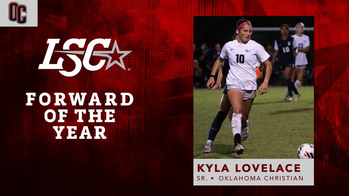 Oklahoma Christian's Kyla Lovelace is the 2024 Lone Star Conference Women's Soccer Forward of the Year. ⚽️🤩

🔗 bit.ly/4fHZb9X

#LSCwsoc #D2wsoc