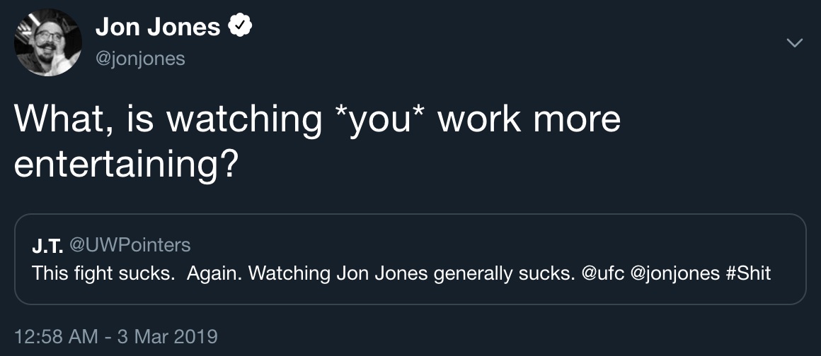 jonjones's tweet photo. Another few from the #wrongjonjones archive. Love working in geek references toward someone that 100% will not get it. https://t.co/BOd2us7rCP