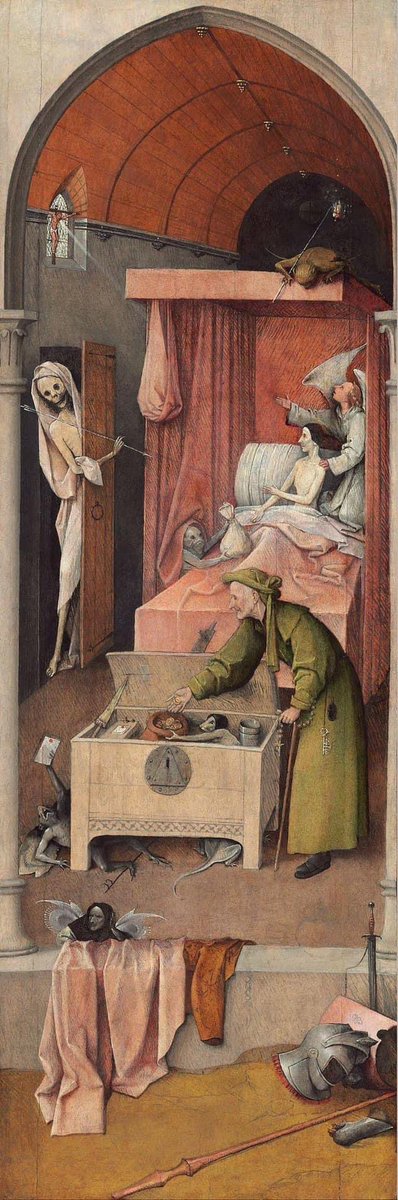 Arteymas_'s tweet photo. La muerte visita al avaro, Hieronymous Bosch “El Bosco” 1494. https://t.co/rqIufEowcf