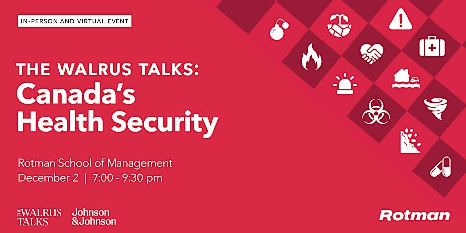 Thrilled to speak at The Walrus Talks Canada's Health Security on Monday, December 2, in Toronto.

LINK to register: eventbrite.ca/e/the-walrus-t…