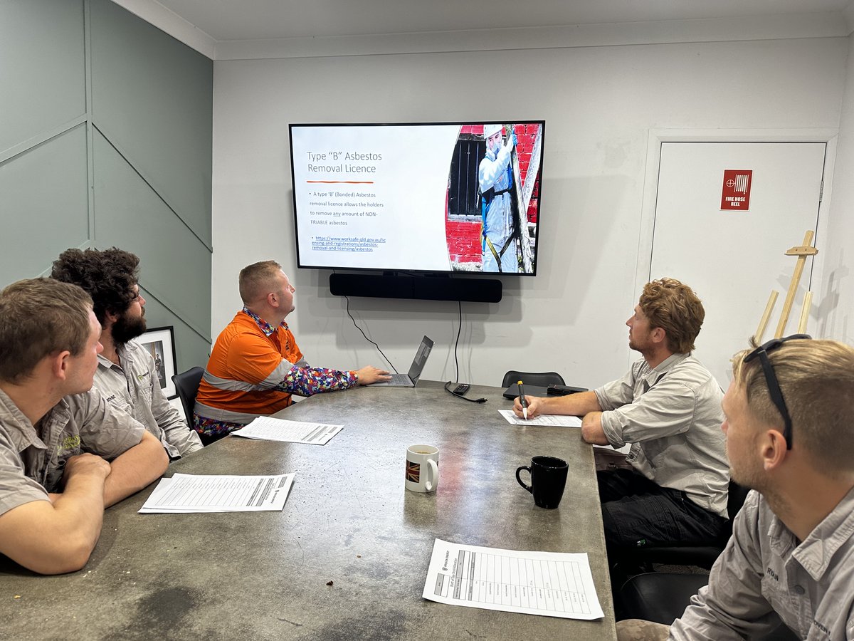 ProvenEnergyAus's tweet photo. Thank you to Zach from Current Training for coming out again and providing members of our team with essential training in #asbestos removal. This training ensures that our team is well-equipped to handle #asbestosremoval with the utmost care. https://t.co/z90aL08muy