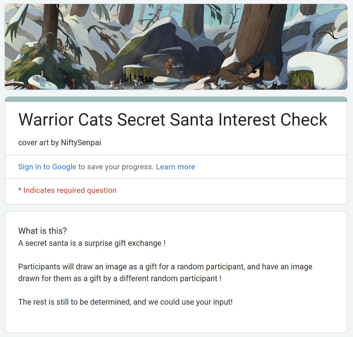 starsleeps's tweet image. Who all would be interested in a Warrior Cats fandom Secret Santa?