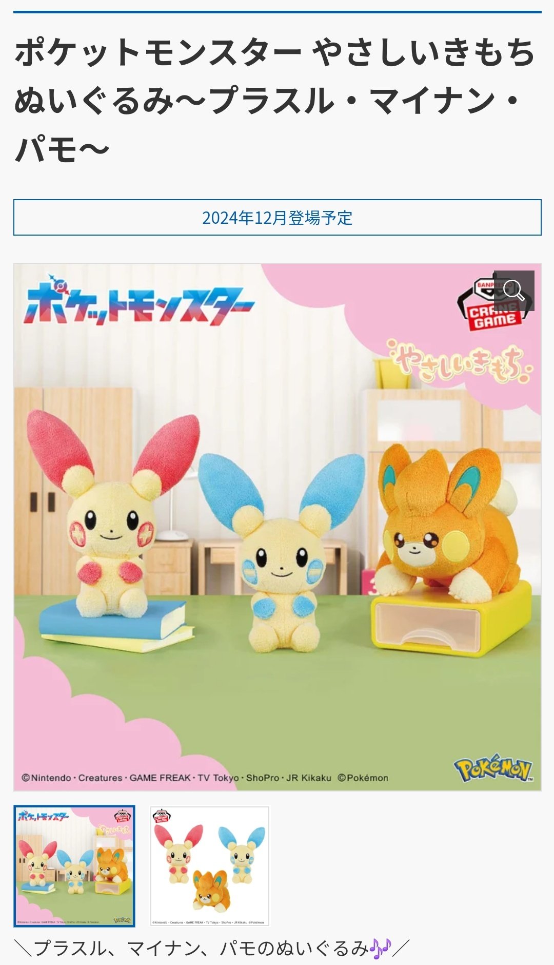 プラスル ぬいぐるみセット プラスル マイナン きせ ぬいぐるみ