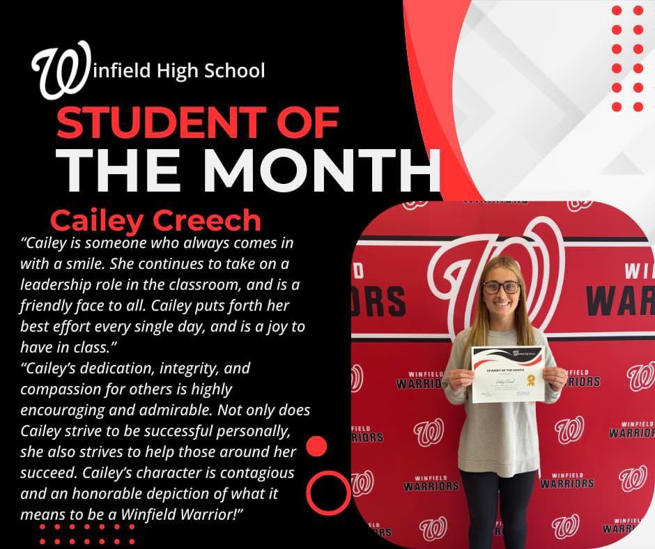 Making a difference on &amp; off the field! Congrats to our very own Cailey Creech!! 👏