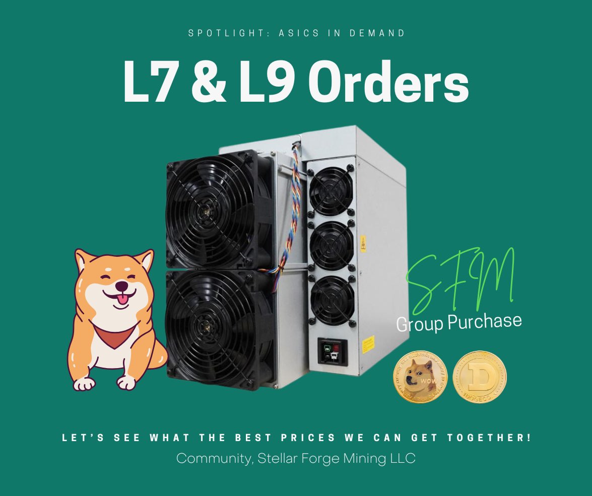 We've had an influx of Antminer L7 &amp; L9 inquiries for hosting and machine sales (Doge &amp; LTC Miners) with the market movement upward. What we'd like to do is get a list of folks that are interested and we can work on group pricing for you with hosting that is rolling out new and