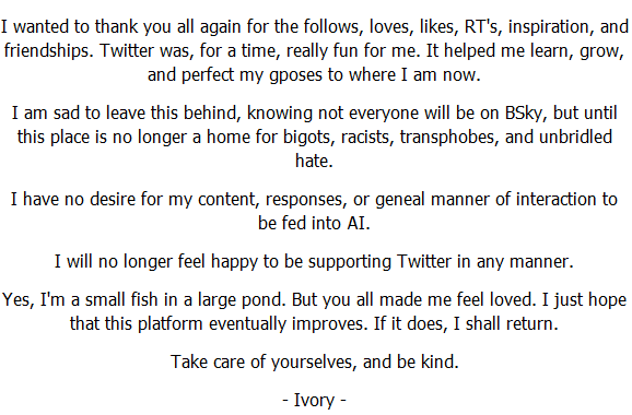 LocalElezen's tweet photo. 🦋 https://t.co/r6AYzQcASl 🦋

You've all been amazing to me. I truly do thank you from the bottom of my heart.

See you around, hopefully! 💕 https://t.co/4ag7HClvz9