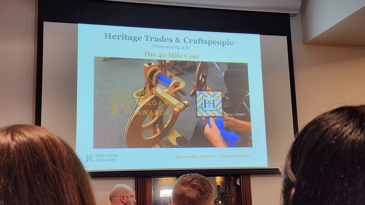 CalgaryHeritage's tweet photo. Heritage Trades &amp; Craftspeople award goes to the 40 Mile Coat project https://t.co/RBssNWOZFV