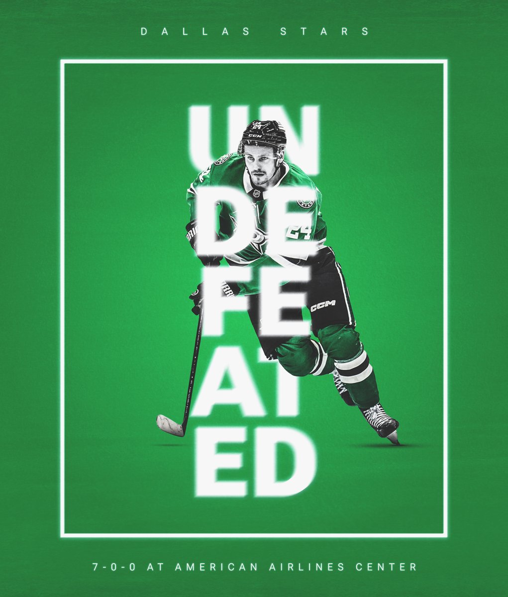 The <a href="/DallasStars/">Dallas Stars</a> are 7-0-0 at <a href="/AACenter/">American Airlines Center</a> this season 🔥

#TexasHockey stays undefeated in Texas.