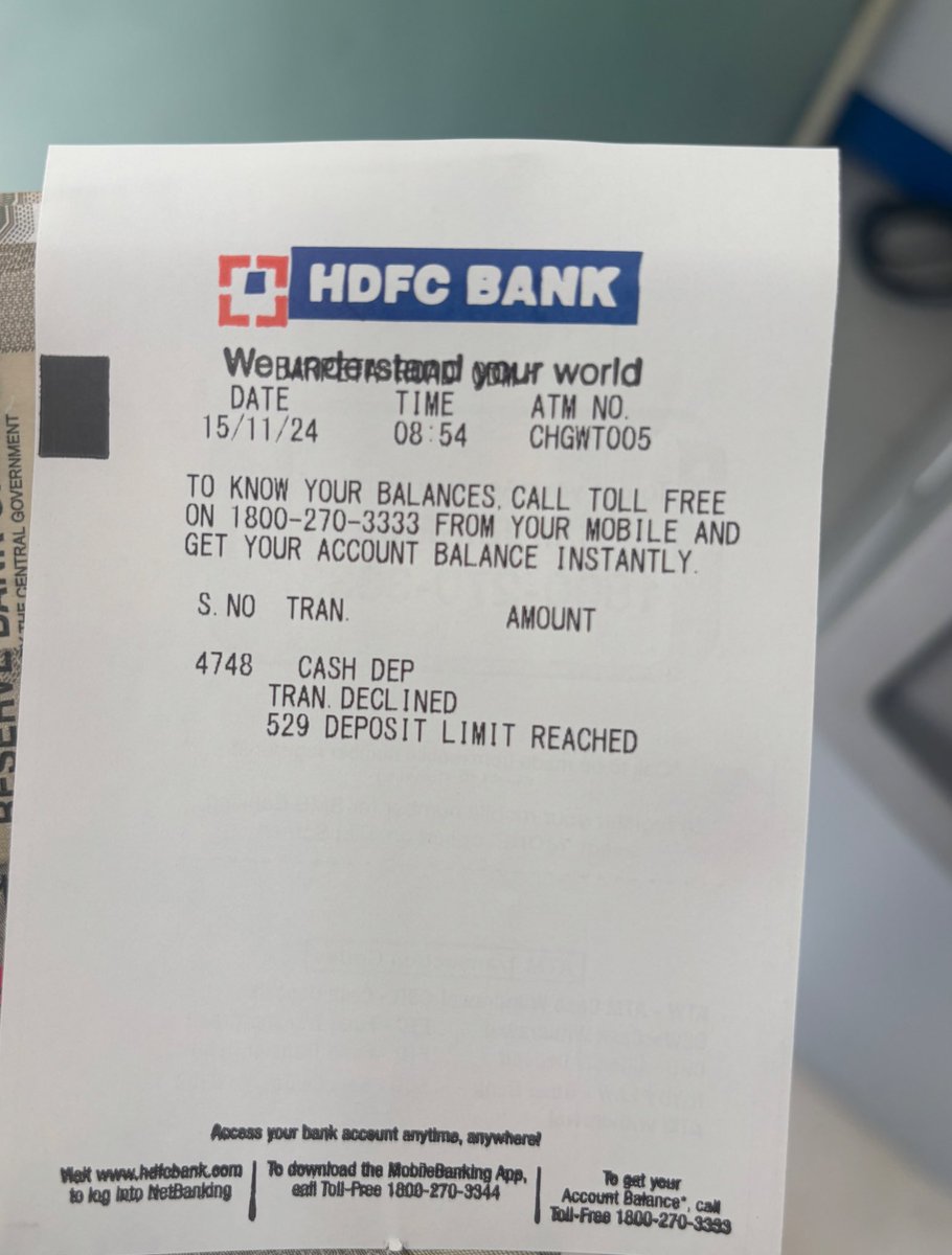 _amanzing_'s tweet photo. @HDFCBank_Cares Please prioritize fixing your CDM and ensure regular maintenance by branch staff. The quality of your bank's services is declining, and only one of the two deposit counters is often operational. This needs urgent attention to enhance customer experience. https://t.co/TH6EwEQ5dO