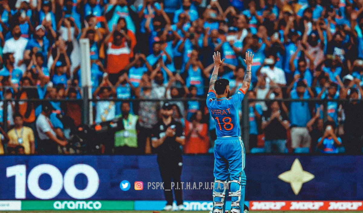 pspk_pithapuram's tweet photo. ON THIS DAY IN 2023,VIRAT KOHLI SCORED HIS 50TH ODI CENTURY THAT TOO IN SEMIS OF ODI WORLD CUP 🦁
#ViralVideos #virat #ViratKohli𓃵 #TopTraderHighlight #iccworldcup https://t.co/VZ96TYNNjM