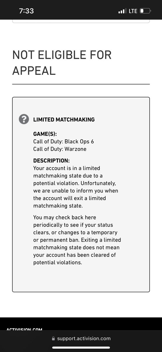 I haven’t even touched warzone today and I’m shadow banned on that too.. <a href="/Activision/">Activision</a> <a href="/ATVIAssist/">Activision Support</a> can you guys explain lol