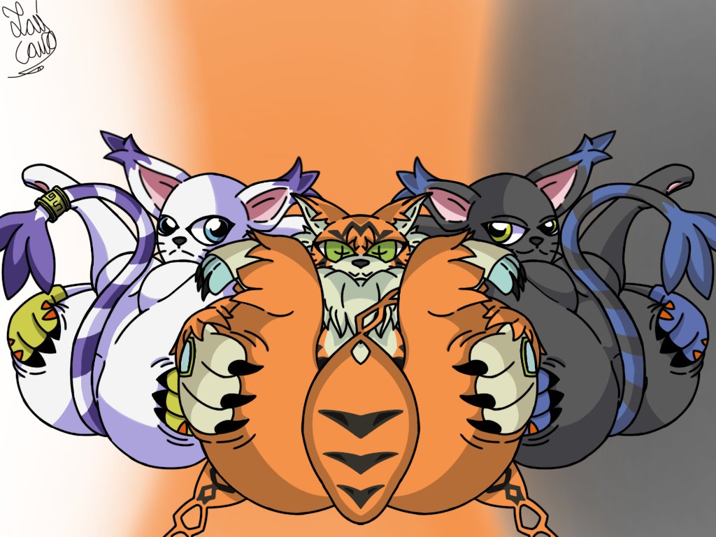 Cauaj_espiral18's tweet photo. #Digimon #gatas #gata #Meicoomon #Gatomon #BlackGatomon #Tailmon #BlackTailmon #seminsfw https://t.co/CRPksmclO4