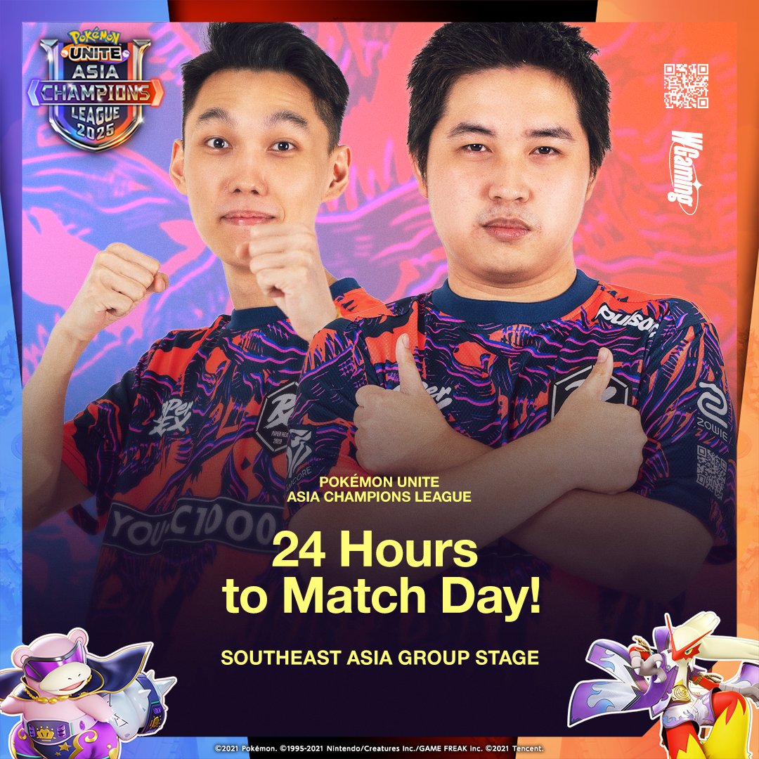 24 hours till we play our first match of the #PokemonUNITE Asia Champions League! 👊🏻

#UNITEesports