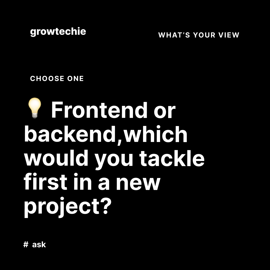 Amitjadhav_01's tweet image. 💡 Choosing your starting point can set the tone for the whole project!

Where do you dive in first—frontend, backend, or AI/ML? 

Let’s hear your thoughts!

#TechChoices #ProjectPlanning