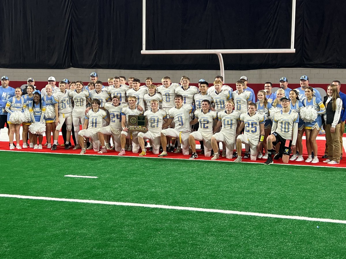 The 2024 <a href="/SDHSAA/">SDHSAA</a> 9AA State Football Champion Hamlin Chargers.  (#SDPreps)