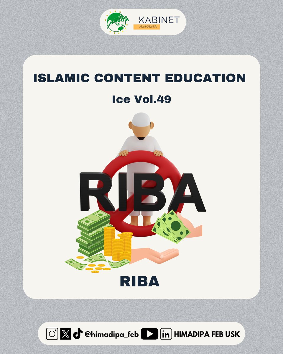 Himadipa_FEB's tweet photo. [ICE Vol.49]
Berikut Islamic Content Education (ICE), mengenai “Riba”
Semoga bermanfaat 🙌🏻

#IslamicContentEducation #KabinetAspasia #HIMADIPAFEBUSK https://t.co/klAqL1gvv7