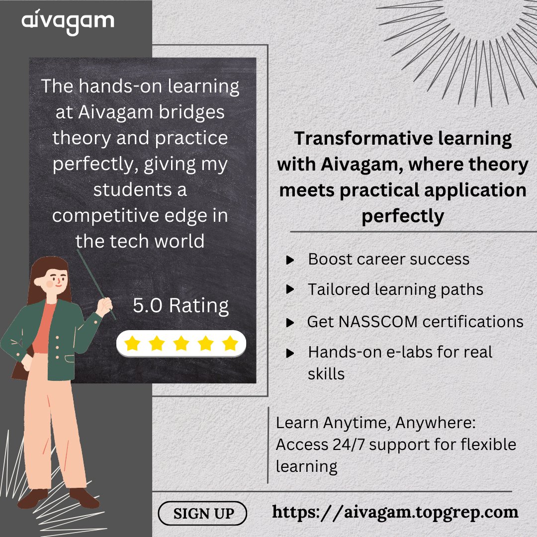TopGrep's tweet image. Aivagam&apos;s approach is revolutionizing STEM education. It bridges the gap between theoretical knowledge and real-world applications.

Ready to level up your learning experience? 
Explore more at aivagam.topgrep.com
#ProfessorTestimonial  #Aivagam #HappyTeaching