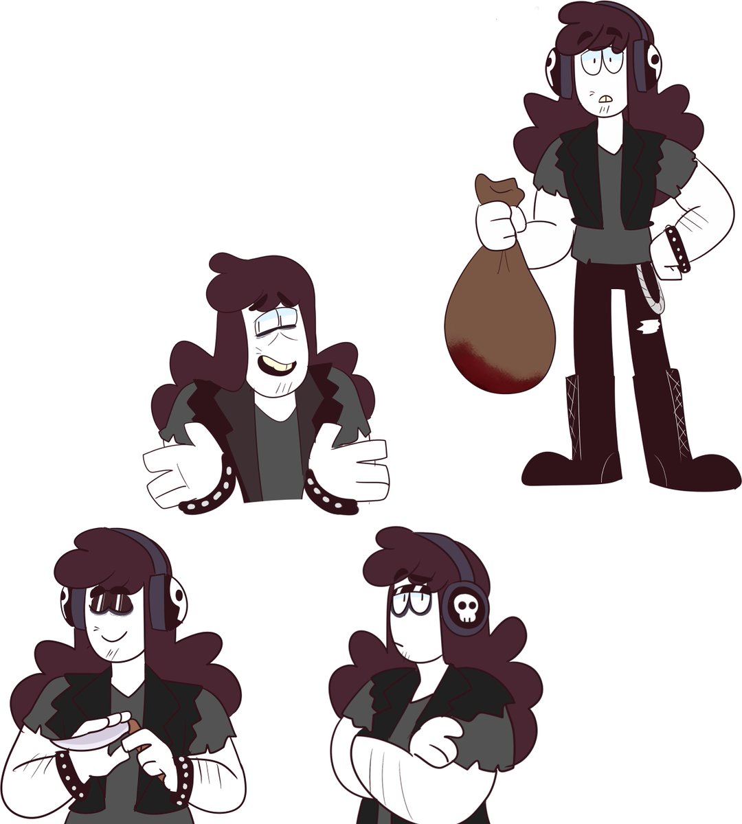 Clown_Cakes's tweet photo. @zleepysnailz Ack, deleted the tweet in error, sorry! Sal, dumb dog energy with cartoony luck, Wayde a chill dude that works as a 'cleaner' https://t.co/yXvX4wNYAy