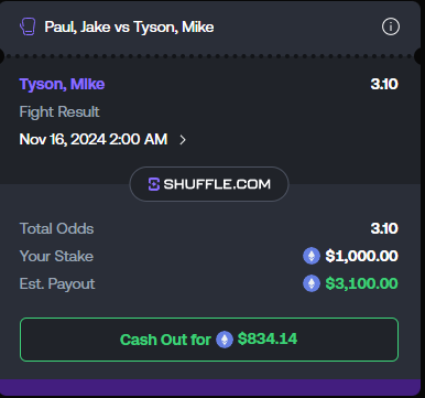 ElliotGambles's tweet photo. Free money...💸

Giving away $300 when Mike Tyson wins tomorrow.  $100 x 3

LIKE and COMMENT your @shufflecom username.
(https://t.co/3Q6Hwy6146) https://t.co/JGfDkqWaCx
