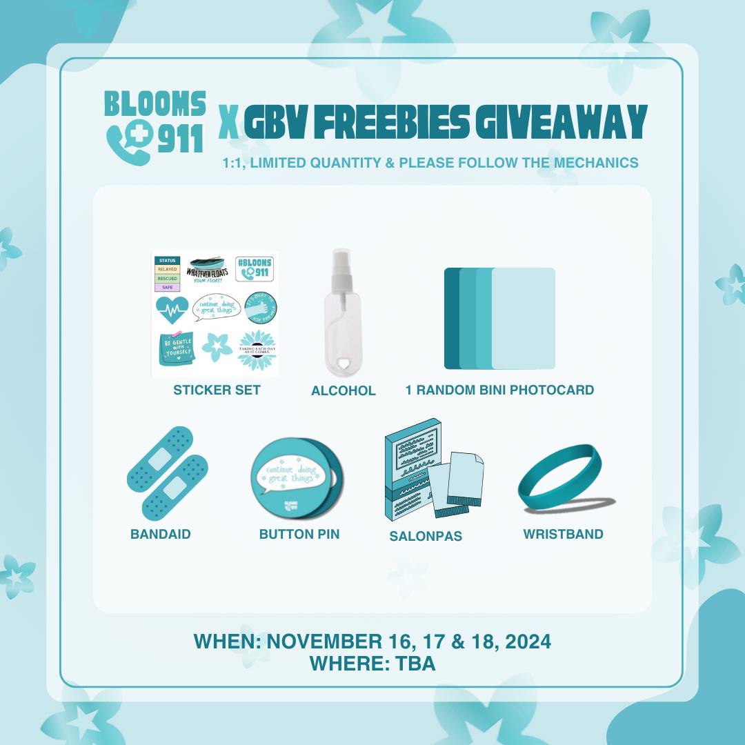TEAMBLOOMS911's tweet photo. Hey, Blooms! We're giving away #BLOOMS911 kits from Days 1 to 3.
Time &amp; Location: TBA

To claim:
- STRICTLY 1:1 ratio
- MBF, like, and RT this tweet. 
- Show proof with watermark on d-day.
- Limited quantity per day https://t.co/ffecZAP1JU