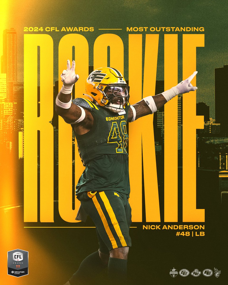 Straight to the top 😤
 
Elks LB <a href="/NickAnderson14_/">Nicholas Anderson</a> is the <a href="/CFL/">CFL</a>’s Most Outstanding Rookie for the 2024 season!
 
#GoElks | #CFL