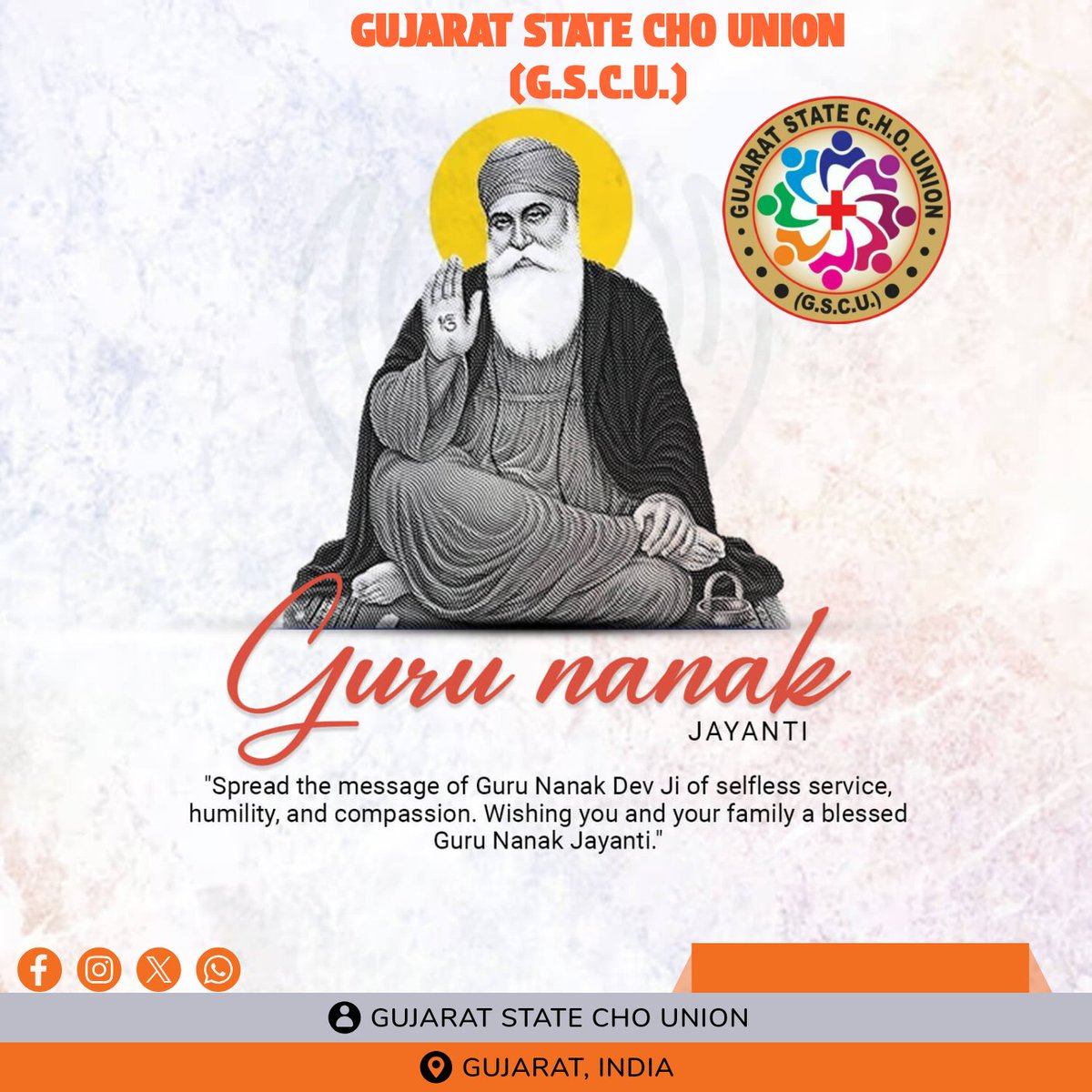 GSCU_6688's tweet photo. Happy Guru Nanak Jayanti to All #Health_department #CHO_GUJARAT #CHO_INDIA
@President_GSCU @CHO_JANAK @hadiya_har83626 https://t.co/s0UI8i8umY