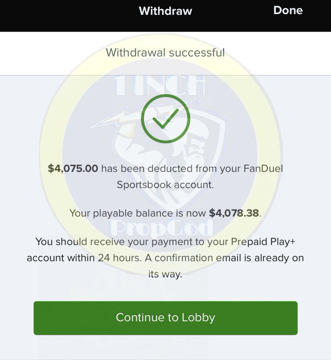 1Propgod's tweet image. Thank you fanduel for the $4,075 tonight ! 🤝💸💸💸💸