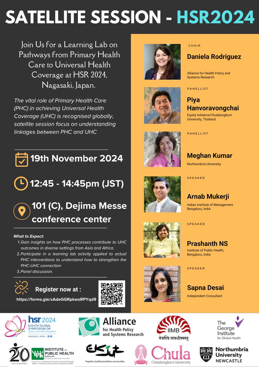Those of you coming to #HSR2024, please join for this workshop featuring our ongoing work on pathways that link stronger primary health care with expanding universal health coverage;