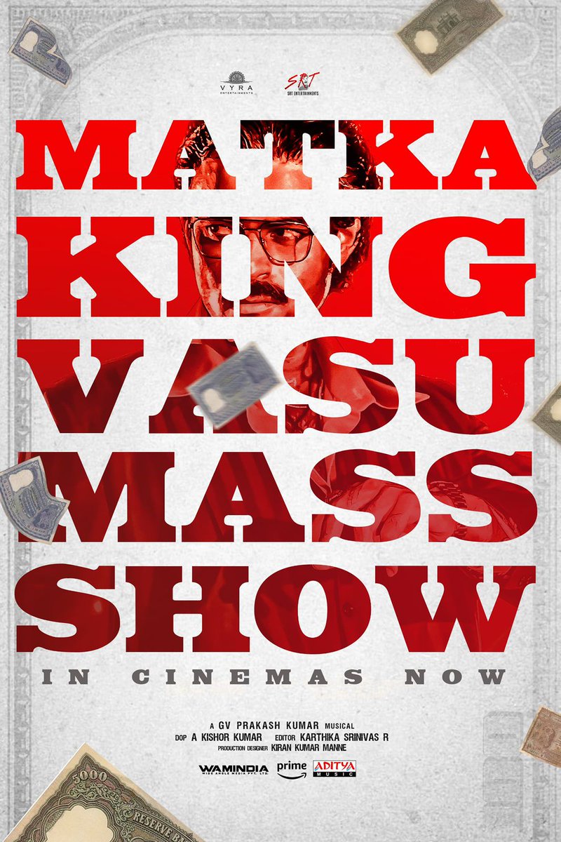 TicketNew (@ticketnew) on Twitter photo The gripping tale of India's Most Wanted Gangster is Out 💥💥
Experience #MATKA KING Vasu's Mass Show In Cinemas Now ❤️🔥
Book Your Tickets here!
🎟️ ticketnew.com/movies
Mega Prince @IamVarunTej <a href="/KKfilmmaker/">Karuna Kumar</a> <a href="/Meenakshiioffl/">Meenaakshi Chaudhary</a> #NoraFatehi <a href="/gvprakash/">G.V.Prakash Kumar</a> <a href="/kishorkumardop/">Kishor Kumar</a> The gripping tale of India's Most Wanted Gangster is Out 💥💥
Experience #MATKA KING Vasu's Mass Show In Cinemas Now ❤️🔥
Book Your Tickets here!
🎟️ ticketnew.com/movies
Mega Prince @IamVarunTej <a href="/KKfilmmaker/">Karuna Kumar</a> <a href="/Meenakshiioffl/">Meenaakshi Chaudhary</a> #NoraFatehi <a href="/gvprakash/">G.V.Prakash Kumar</a> <a href="/kishorkumardop/">Kishor Kumar</a>