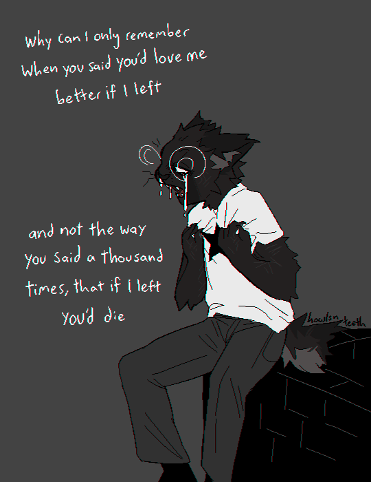 but it's easy to love something when there's pain in its eyes
