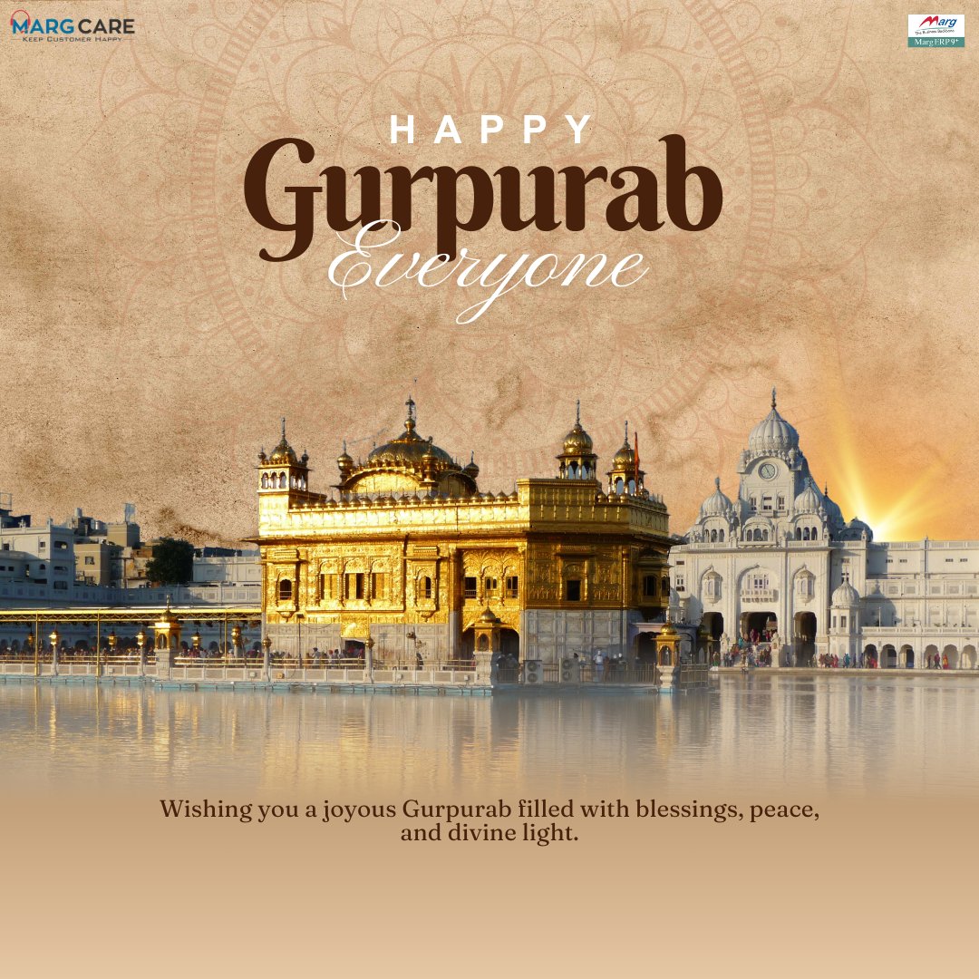 MargCare's tweet photo. Greetings on the auspicious occasion of Sri Guru Nanak Jayanti. May the teachings of Sri Guru Nanak Dev Ji inspire us to further the spirit of compassion, kindness and humility. May it also motivate us to serve society and make our planet better.✨🎉

#Gurupurab #MargERP https://t.co/BYI4jnMCxj