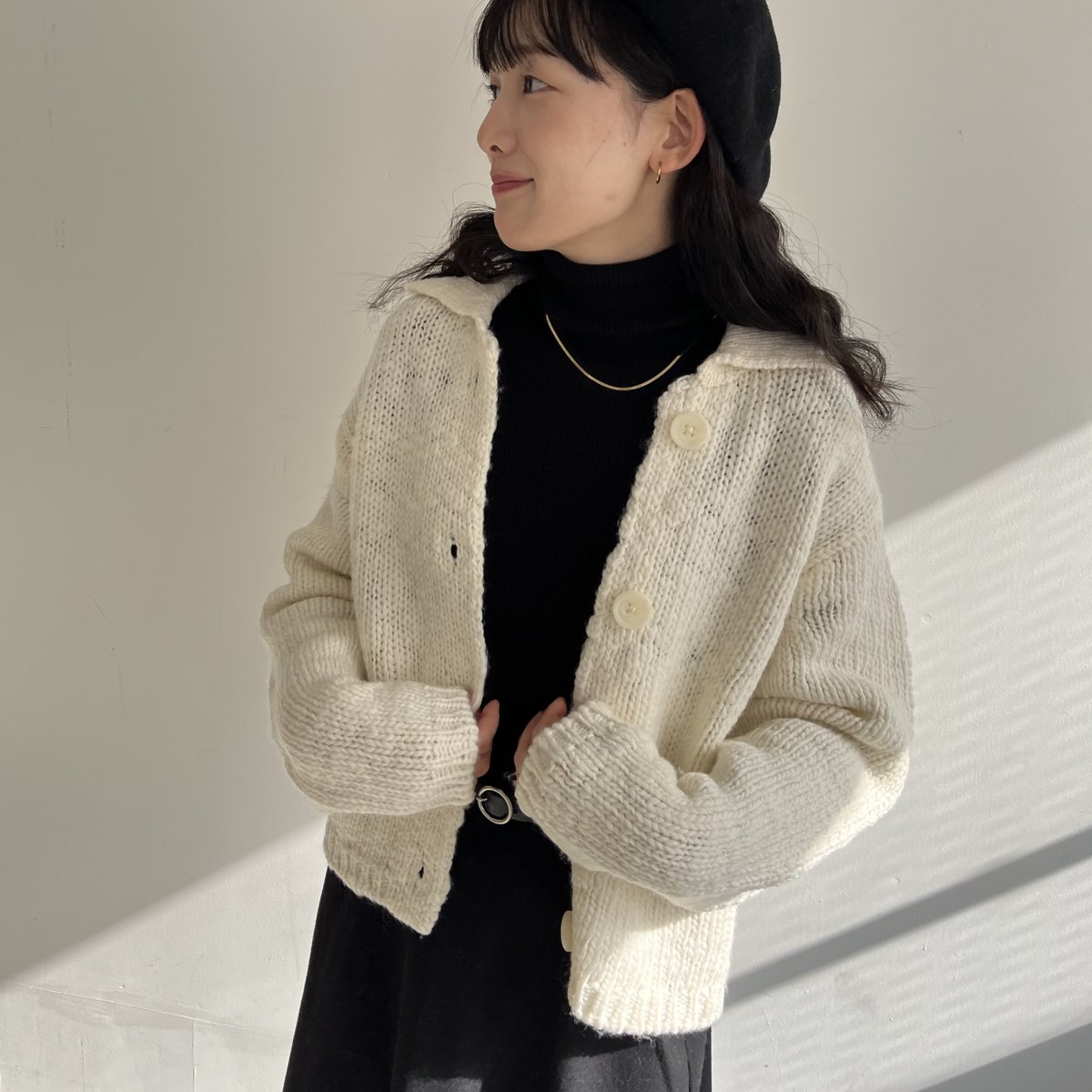MUJI Labo 婦人　ウールローゲージ衿付きカーディガン　オフホワイト　M 無印良品 on X: 