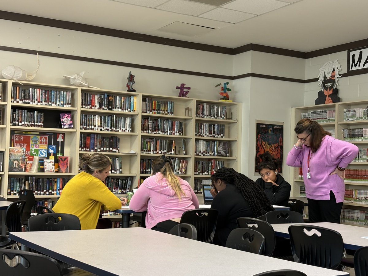 If “Here to help” was a photo. My SPC,CDC,&amp;I were doing WorkKeys assistance.While doing a problem,a student was stumped with a math question.When I called out to our Math Coach &amp; Teaching and Learning Coach to see who could come,both of them came to help our students. #WeareJHS