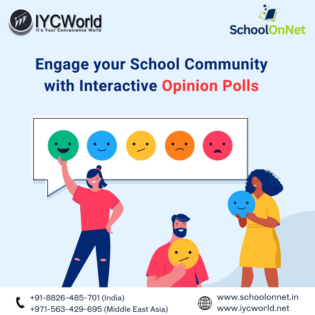 schoolonnet's tweet image. &quot;Gather feedback and opinions from students, parents, and staff with real-time poll results.&quot;
📷Contact us today: +91-8826-485-701 (India), +971-563-429-695 (Middle East)
📷Visit us: schoolonnet.in
#erpsoftware #schoolerp #erpschoolsoftware #schoolstaff