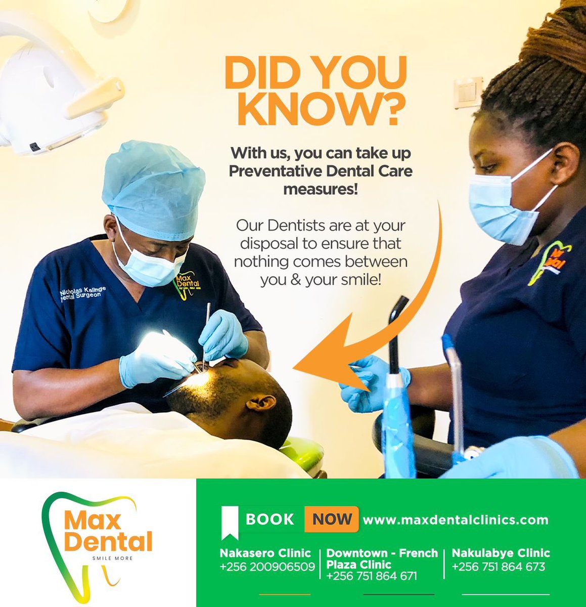 Did you know?

You don’t have to wait until you get dental issues!

Dental issues can be prevented. Take up our Preventative Dental Care today, where you interface with our dentists on tailor made dental care for you!