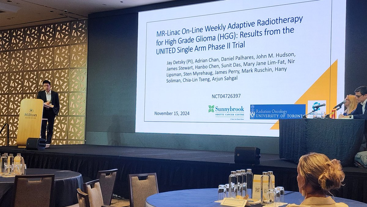 Dr Eric Tseng from <a href="/Sunnybrook/">Sunnybrook Health Sciences Centre</a> <a href="/UofTDRO/">Radiation Oncology</a> presenting the UNITED trial <a href="/mr_linac/">MR-Linac Consortium</a> meeting in Singapore.  Radiation exposure to normal brain can be minimized without compromising control for glioblastoma using online adaptive radiotherapy on the MR-Linac