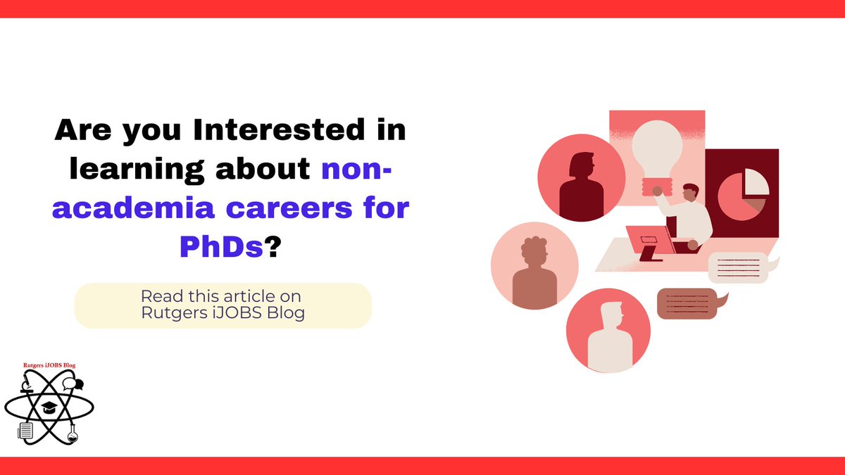 Interested in learning about non-academia careers for PhDs? Project management may be an option. Read more in the latest blog post “From bench to project management in clinical operations” by Beyza Guven
grad.rutgers.edu/news/ijobs-car…

#RutgersiJOBS #CareerAdvice #PhD #PersonalBranding