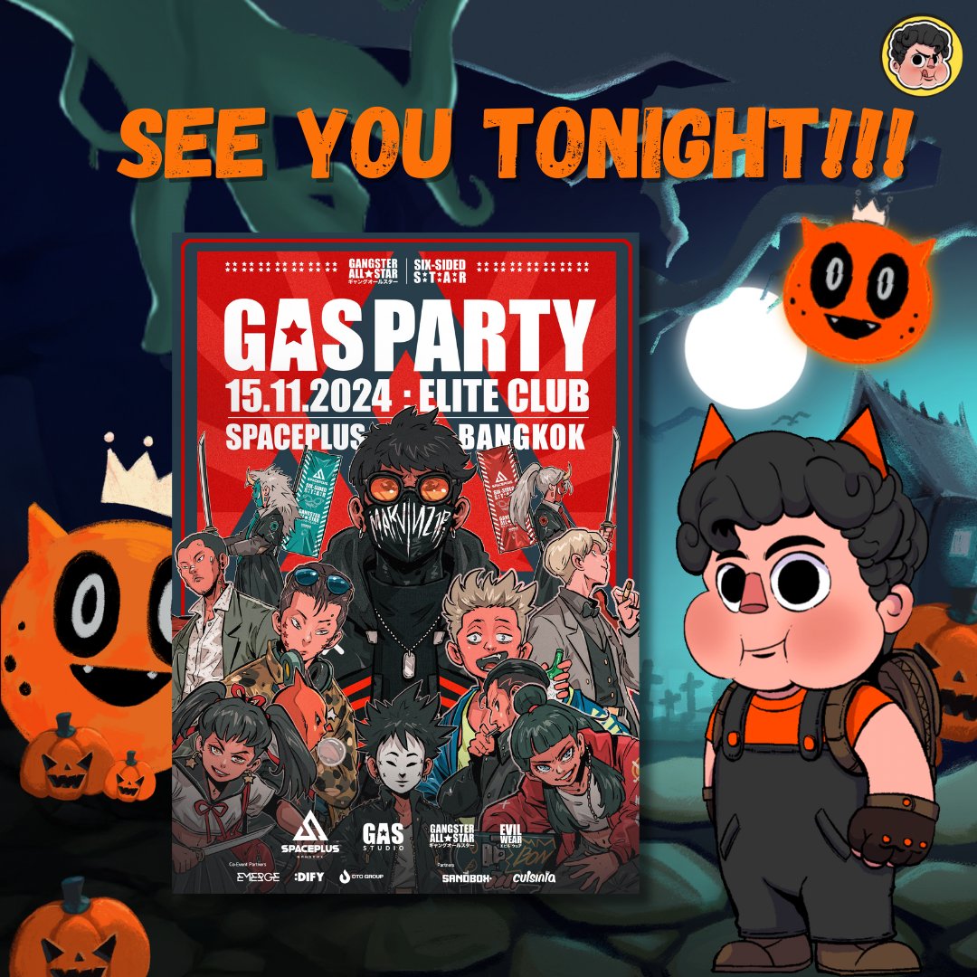 cuisiniakingdom's tweet image. Don’t miss out on the GAS PARTY tonight❤️‍🔥❤️‍🔥
It’s gonna be epic!

@gangsterallstar 
#gas #gangsterallstar #devcon24