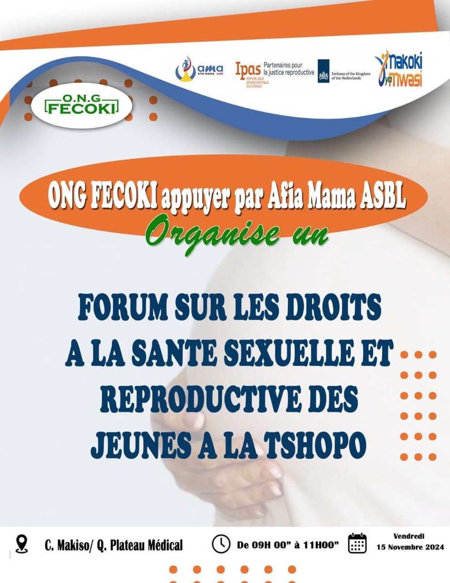afiamama's tweet photo. #Tshopo @afiamama accompagne #OSC féminines dans la promotion des droits à la santé sexuelle et reproduction #femmes&filles ainsi que droit d’accès à l'avortement sécurisé selon les exceptions autorisées par #ProtocolMaputo.
Avec l’appui @IpasRDC @NLkinbrazza @annytenga @AU_WGYD https://t.co/R8g2AVxIan