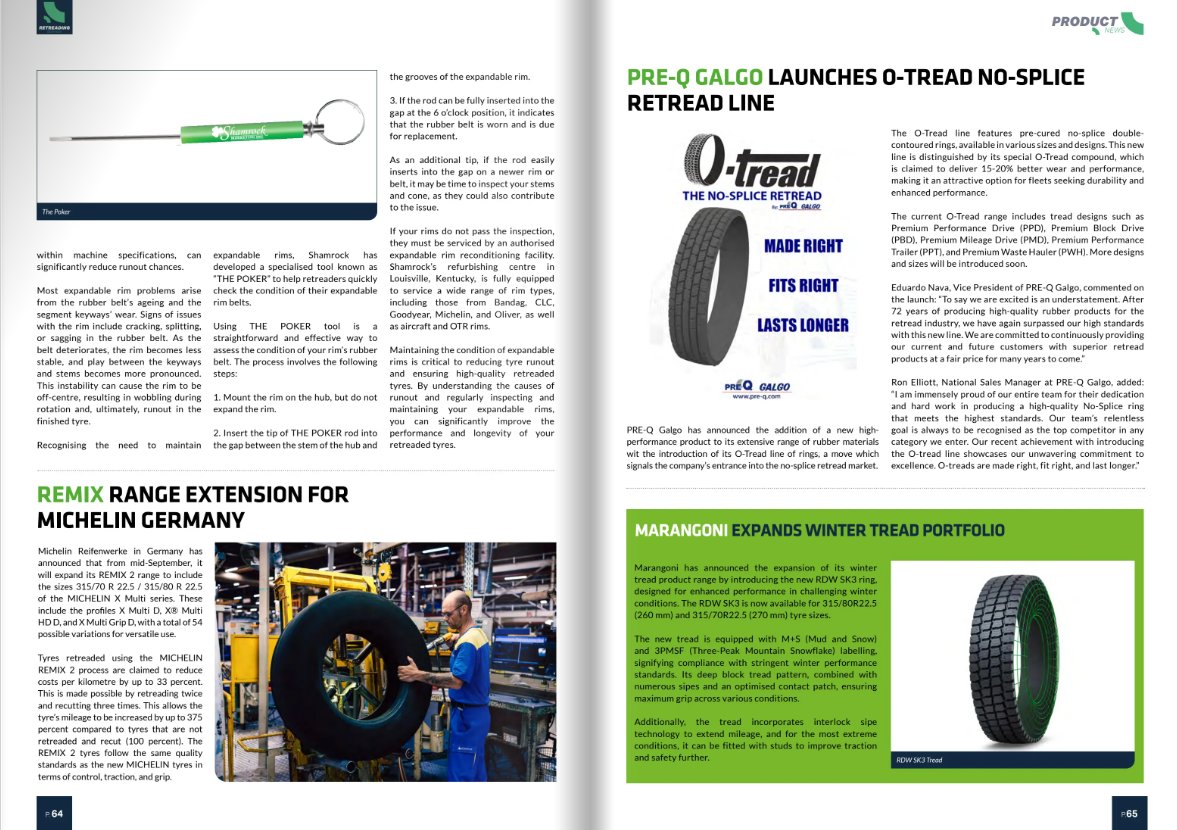 NEW ISSUE: Pre-Q Galgo Launches O-Tread No-Splice Retread Line

✅retreadingbusiness.com/magazines/2024…

#TyreRetreading #Business #FleetManagement