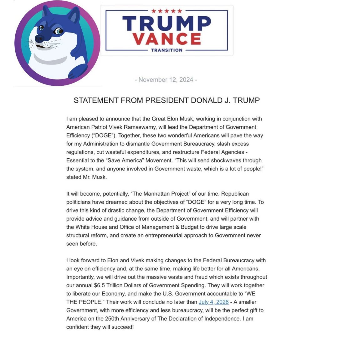 FOMOXRD's tweet photo. @Doge_Radix is back and staking starts 18th November!
After Elons position with Trump got confirmed, the DOGE that actually the capabilities to handle MASS transactions and built on @radixdlt is ready to roll!
https://t.co/KOEFIAhz1B
#radicaldoge
$XRD https://t.co/lNrWVJWSFj