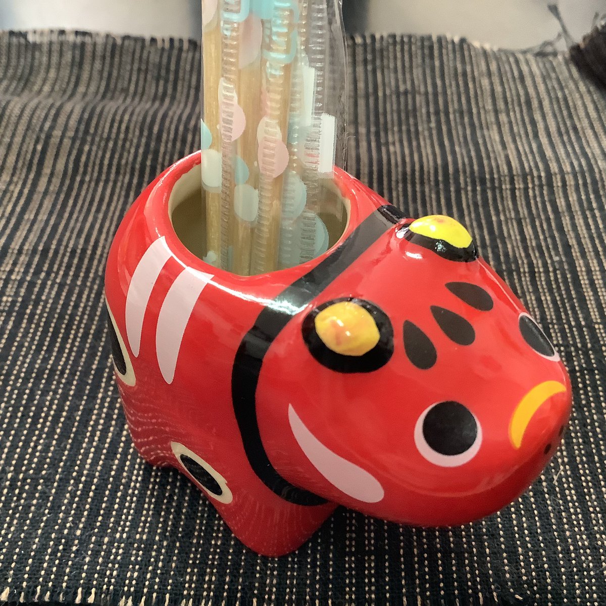 Nanukamchikanko's tweet image. 新商品🌟赤べこの楊枝入れ

#赤べこ #あかべこ #楊枝入れ #会津土産