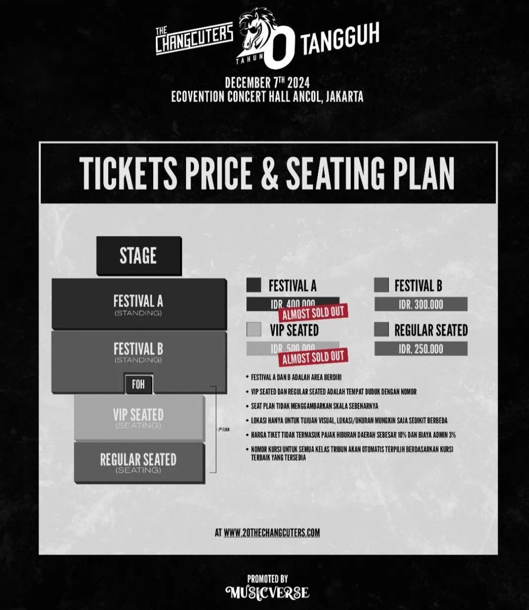 aintyourmil's tweet image. wts 2 ticket the changcuters 20th tangguh concert regular seated category, underprice✨️ dm me, trusted☝️ dijual karena mau pindah ke festival
#zonauang
#thechangcuters