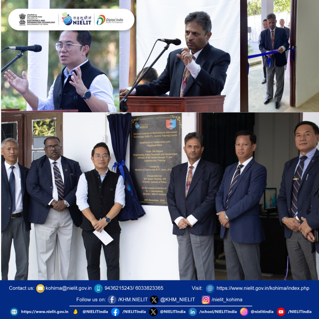 NIELIT Kohima (@khm_nielit) on Twitter photo DGP <a href="/rupin1992/">Rupin Sharma IPS</a>, IPS, inaugurated the NIELIT Kohima Training Centre on November 14, 2024 at Nagaland Police Training School, Chumoukedima. This new centre will equip police with IT and cybersecurity skills to strengthen Nagaland’s digital security.
<a href="/NIELITIndia/">NIELIT</a> <a href="/GoI_MeitY/">Ministry of Electronics & IT</a> DGP <a href="/rupin1992/">Rupin Sharma IPS</a>, IPS, inaugurated the NIELIT Kohima Training Centre on November 14, 2024 at Nagaland Police Training School, Chumoukedima. This new centre will equip police with IT and cybersecurity skills to strengthen Nagaland’s digital security.
<a href="/NIELITIndia/">NIELIT</a> <a href="/GoI_MeitY/">Ministry of Electronics & IT</a>