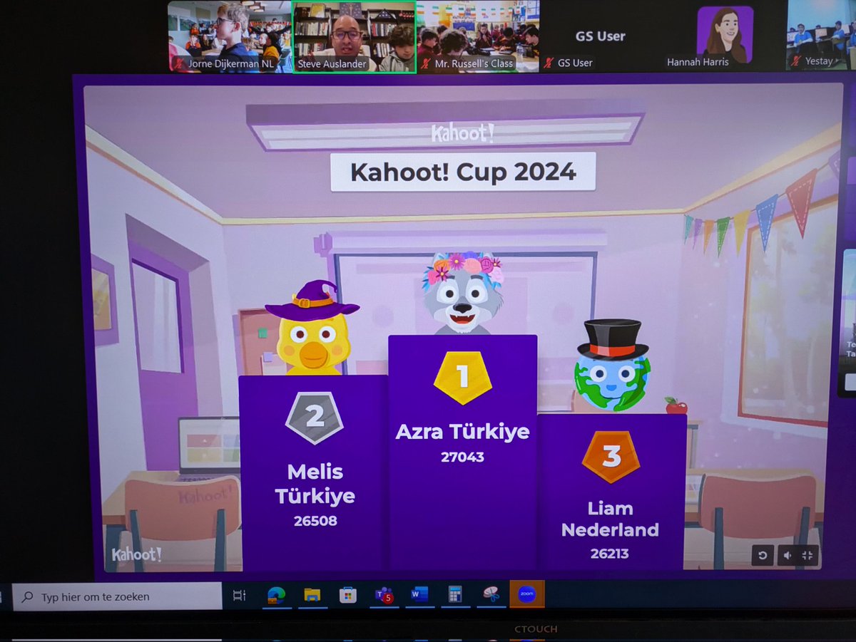 Jorne Dijkerman (@jbdijkerman) on Twitter photo For the first time on stage with team Netherlands 🇳🇱🏆 #KahootCup2024
Beautiful game with more than 50 countries.
Most importantly: lots of fun with a large group of students this year.
Thanks again for the wonderful organization <a href="/sauslander/">Steve Auslander</a> 👍💪 For the first time on stage with team Netherlands 🇳🇱🏆 #KahootCup2024
Beautiful game with more than 50 countries.
Most importantly: lots of fun with a large group of students this year.
Thanks again for the wonderful organization <a href="/sauslander/">Steve Auslander</a> 👍💪
