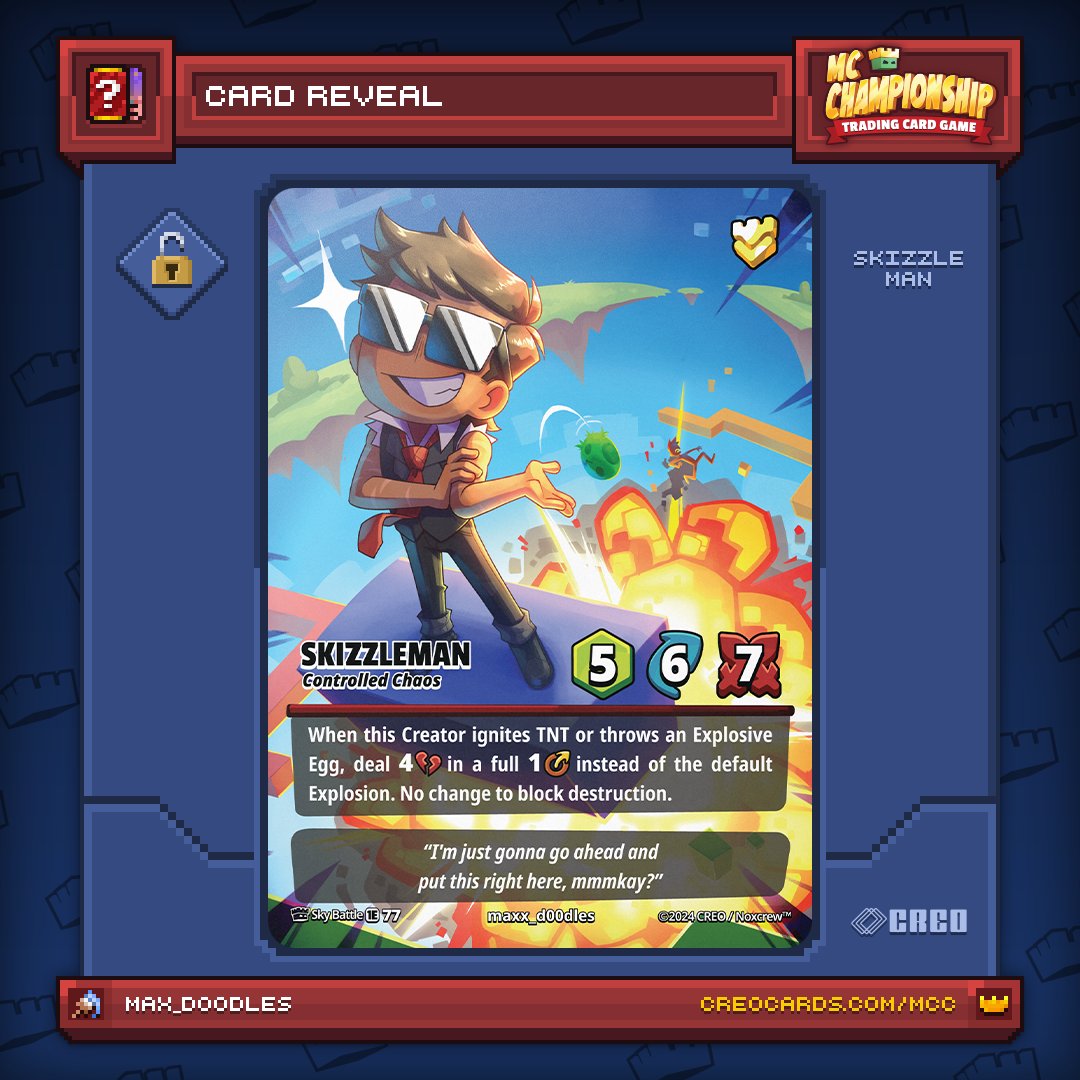 Yeah I can't wait any longer. You simply MUST see this amazing MCC Skizz card. Giant hats off to the amazing <a href="/maxx_d00dles/">Maxx</a>! creocards.com/mcc