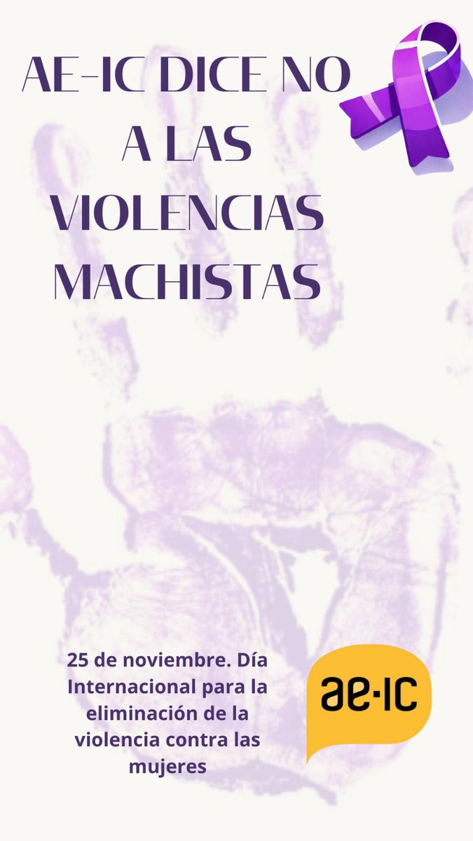 ae_ic_com's tweet image. La lucha contra las violencias machistas es una lucha diaria. El próximo lunes 25 de noviembre se conmemora el Día Internacional para la eliminación de la violencia contra las mujeres.

@ae_ic_com dice NO a las violencias machistas.