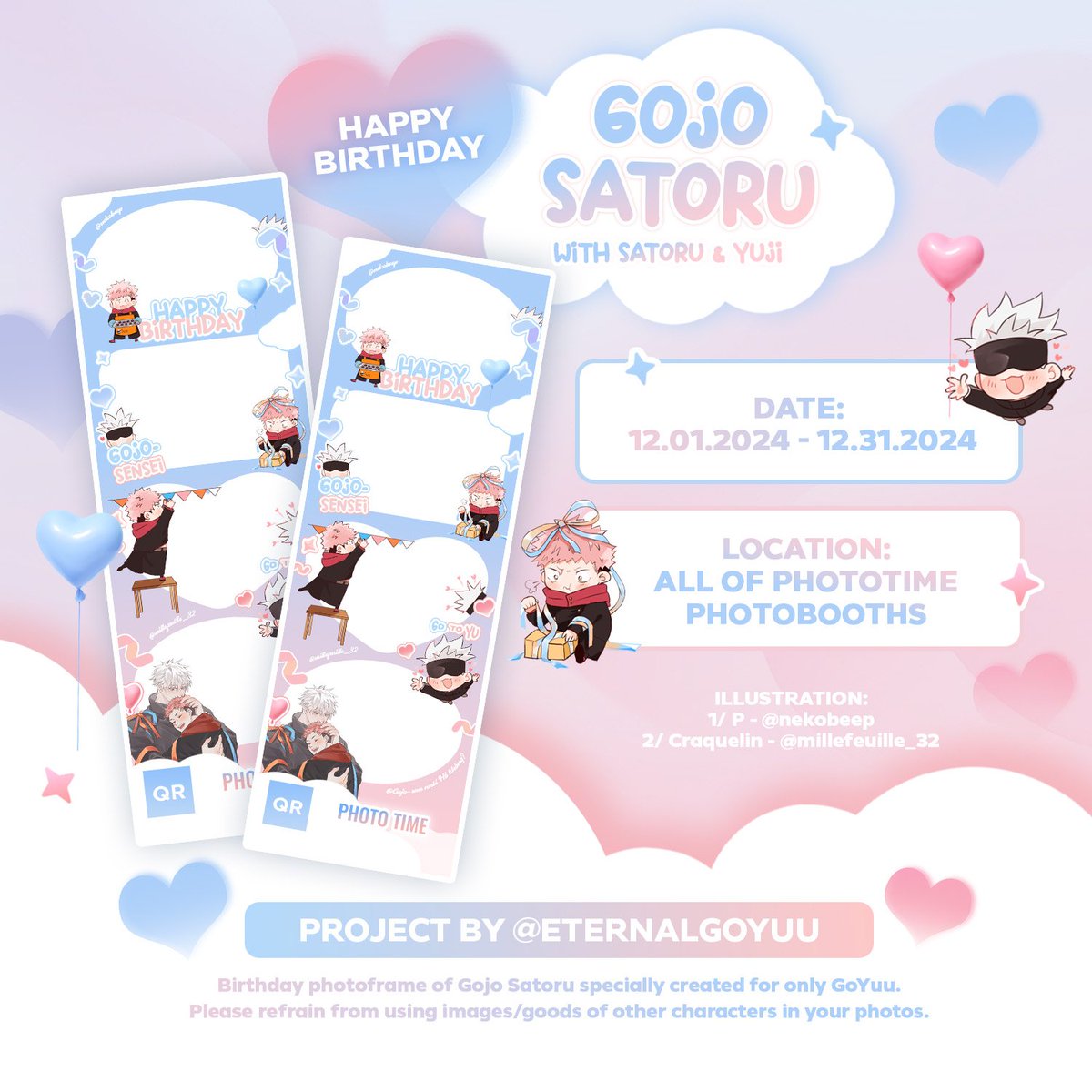 EternalGOYUU's tweet photo. #五悠  𝐇𝐀𝐏𝐏𝐘 𝐁𝐈𝐑𝐓𝐇𝐃𝐀𝐘 𝐆𝐎𝐉𝐎 𝐒𝐀𝐓𝐎𝐑𝐔' 𝐰𝐢𝐭𝐡 𝐘𝐔𝐉𝐈 || Project by PHOTOTIME x @EternalGOYUU 

【Event information】 
・Taking pictures to celebrate Gojo-sensei's birthday with Yuji!
・Location: Vietnam

【Illustration】@nekobeep | @millefeuille_32 

😎🎂🐯 https://t.co/aNsYggCgOr